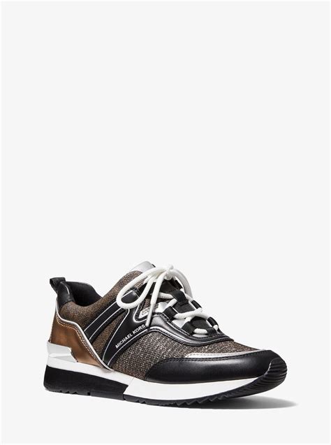 michael michael kors pippin logo and leather trainer|Pippin Mixed.